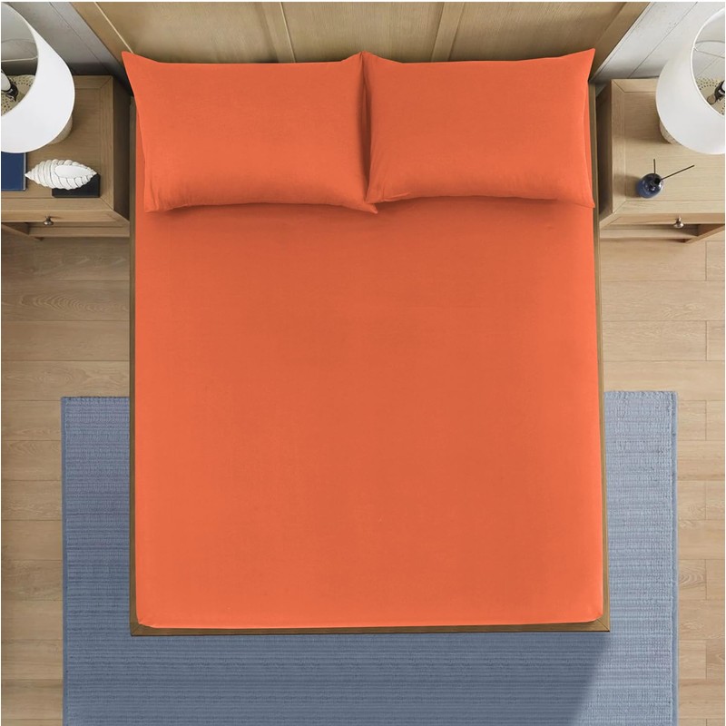 CHARKHAH Polycotton Fitted Sheet for Single Double King Super King