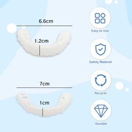 YAFIYGI 1 Pair Fake Dentures Teeth Covers for Men and Women Instant Dental Fix Easy to Use Snap-On Teeth Caps for Missing or Broken Temporary Smile Cover for Confidence and Comfort