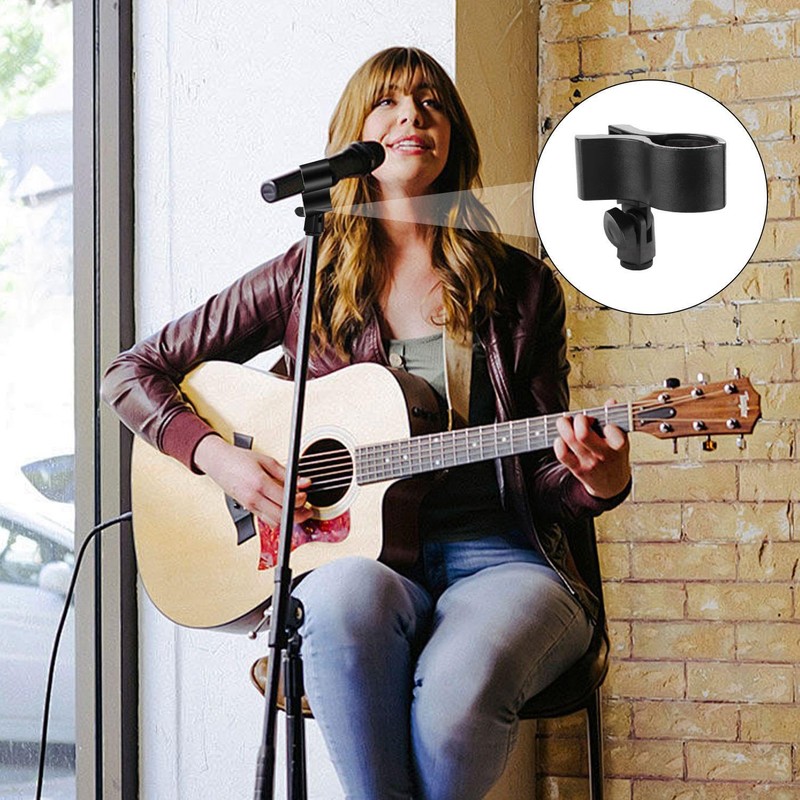 2 Sets Of Black Microphone Holders, Adjustable Microphone Stand, Microphone
