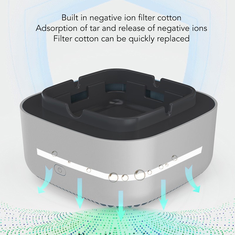 Smokeless Ashtray Multifunctional Anti Fly Dust 2 in 1 Negative