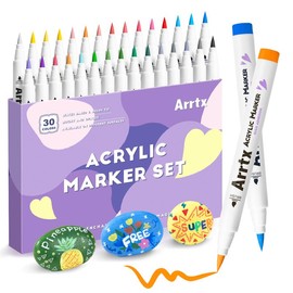 ARRTX 30A Essential   Markers Set - Smooth,Unleash Your Creativity with 30 Vibrant   Pens: The Ultimate Set for Rock Painting, DIY Crafts, and Endless Artistic Expression     paintingkit  paintmarkers paint acrylic pens - type: B