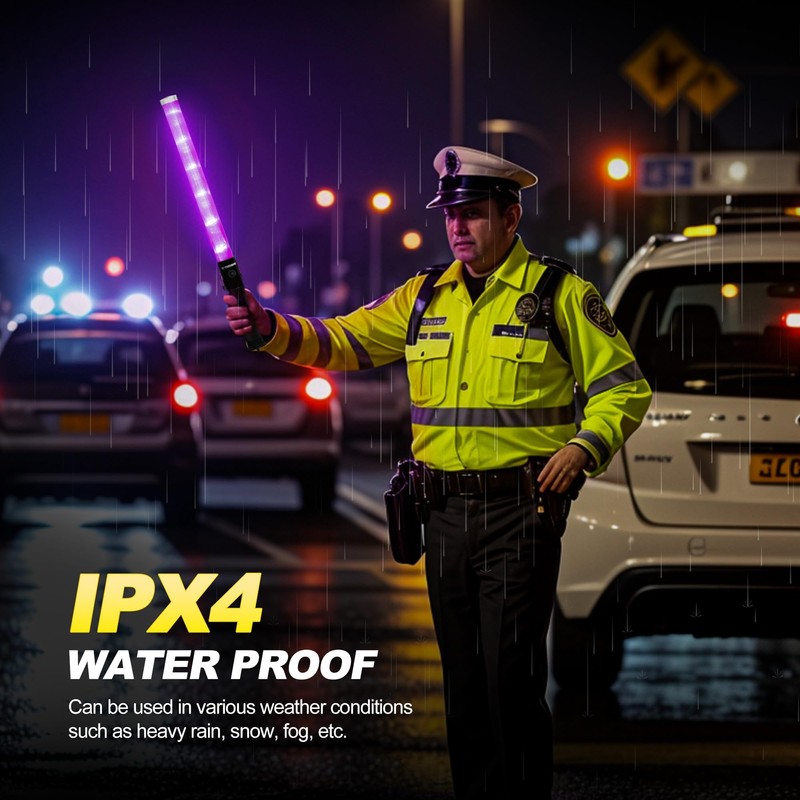 4 Pack Purple Traffic Wand, 21 Inch Traffic Control Wand