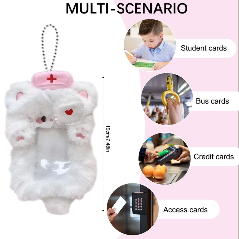 Kitten Nurse-Theme Photocard Holder with Clear Window -2 Pieces Plush