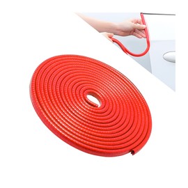 Car Door Edge Guards, 16FT Car Edge Rubber Seal Trim Protector, No Glue Needed U Shape Car Door Guard Universal for Most Cars, Vehicles, SUVs (Red/16FT)