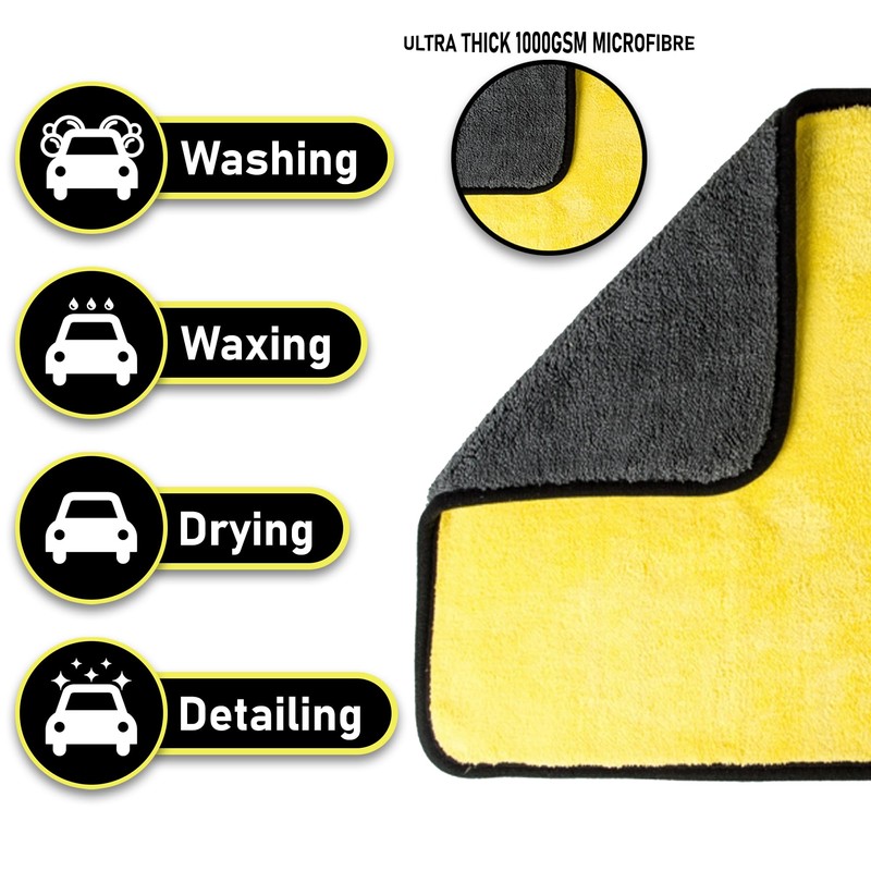 Pro-Kleen Microfibre Cloth 1000GSM 40 x 40cm Cleaning Towel For