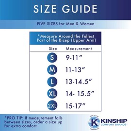 Kinship Comfort Brands Arm Compression Sleeves for Men and Women, Athletic, Sports, Muscle, Joint, Elbow Support, 1 Pair