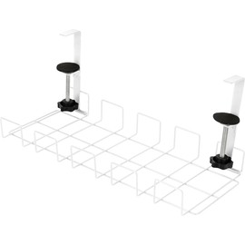 Callstel Cable Basket, Socket Holder & Organiser, Padded Clamps, White