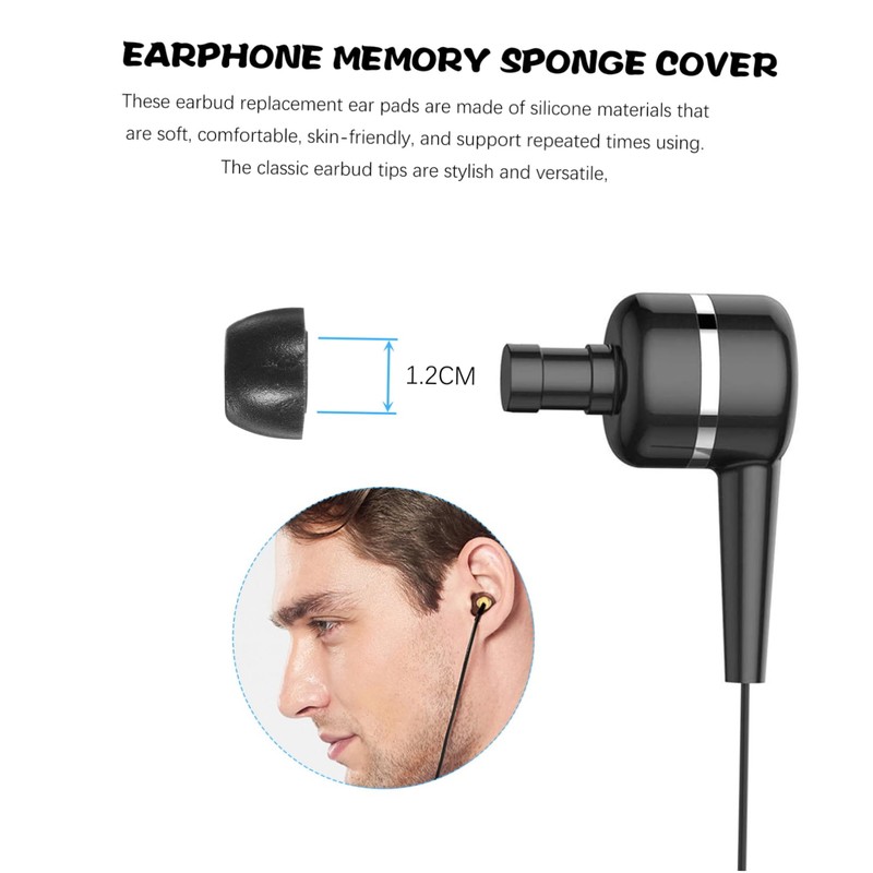 CIYODO Earbuds Tips Memory Foam Covers Sleeves Black Earbud Replacement
