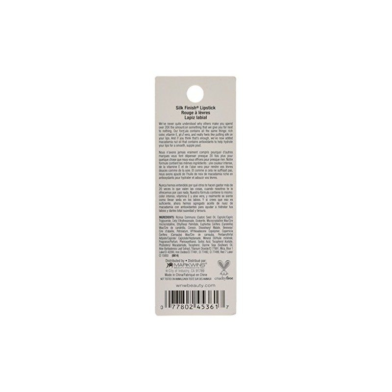 Wet n Wild Lipstick Silk Finish, Dark Wine, 3.5 g,