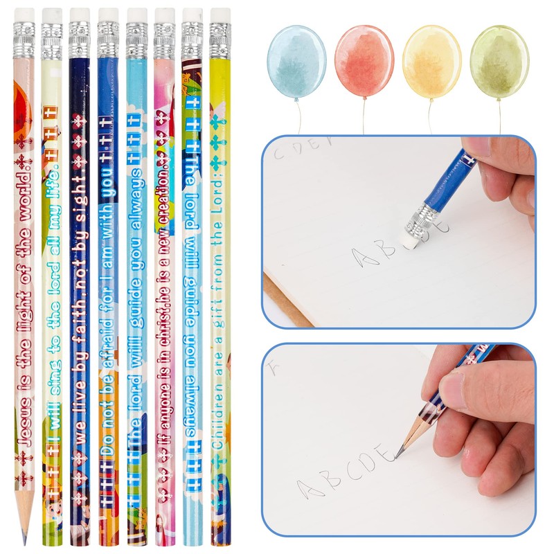 200 Bible Verses Inspirational Scripture Pencils with Hollow Cross for