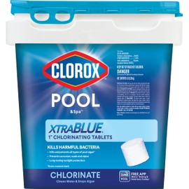 Clorox® Pool&Spa™ XtraBlue 1” Swimming Pool Chlorinating Tablets, Kills Bacteria & Stops Algae, Perfect for Small Pools (5 LB)