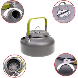 DUBENS Camping Kettle Teapot Coffee Pot Portable Aluminium 0.8 L Kettle Tea Kettle Whistling Kettle for Outdoor Picnic Hiking