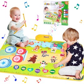 Kabeila Piano Mat, Toy, Drum, Dance Mat, Children, Educational Toy, Boys and Girls, Birthday Gift, Popular Toy, Piano, Musical Instrument Toy, Music Mat, Foldable, 8 Animal Voices, 21 Songs
