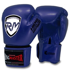 RingMaster Sports Kids Boxing Gloves Carbon Leather Training Sparring Punch Bag Mitt (Blue, 2 oz)