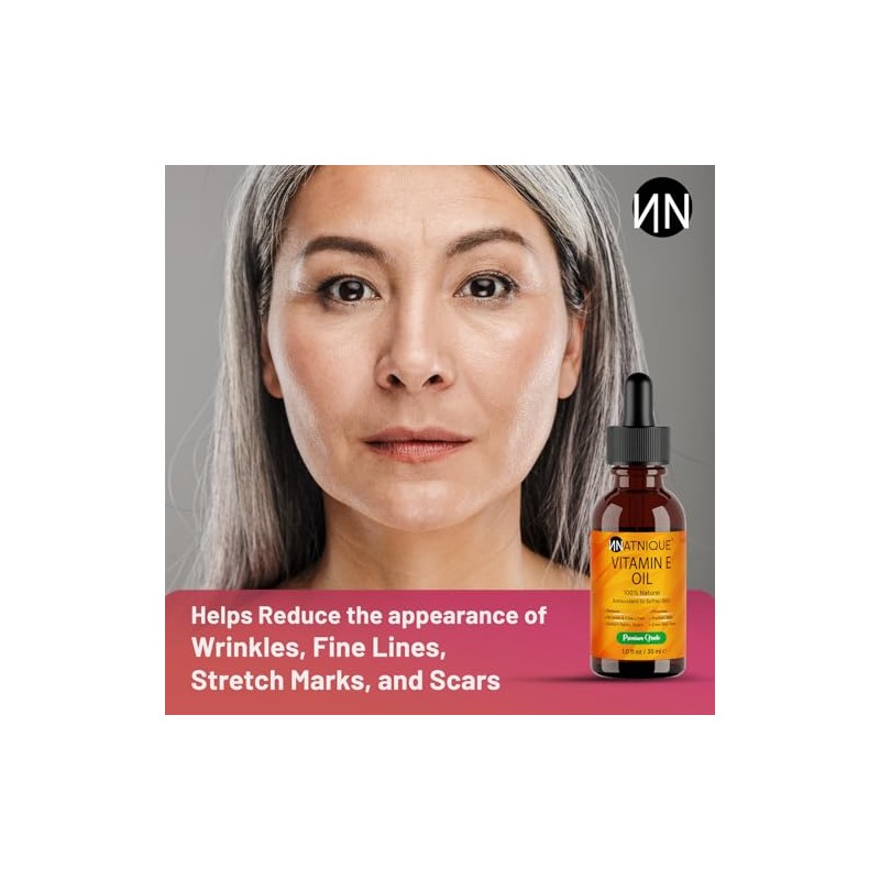 Natnique - Aceite de vitamina E 1oz Aceite 100% natural