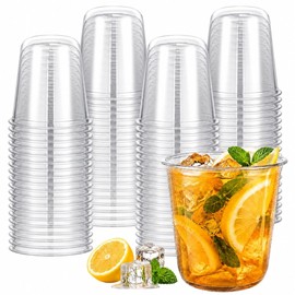 50 Pack 12oz Clear Disposable Stemless Wine Glasses