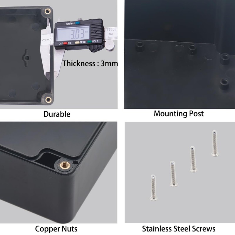 YETLEBOX Watertight Junction Box, IP67 Waterproof Electrical Project Box with