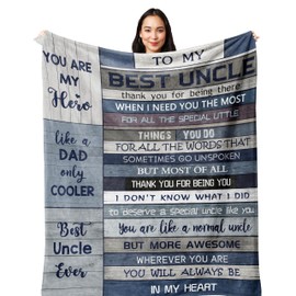 Yesbird Uncle Gifts, Uncle Birthday Gifts, Best Uncle Gifts, Gifts for Uncle, Uncle Presents, Uncle Gifts from Niece, Gifts for Uncle from Nephew Birthday/Christmas Blanket 150x130CM