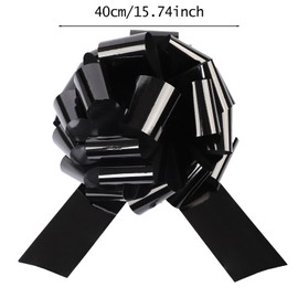 1Pcs Black Ribbon Pull Bows，16" Wide, Gift Bows, Christmas, Presents, Birthday, Baby Shower, Gift Basket, Decoration, Office, Classroom, Fundraiser, Wedding, Reception, Easter