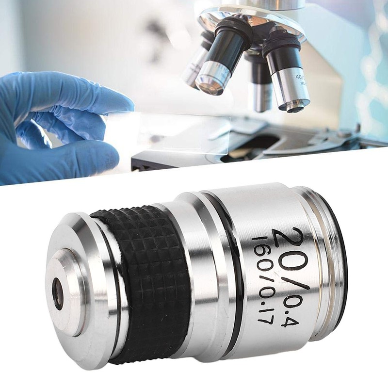 Microscope Objective Lens 20X Brass Chrome Plated RMS Interface Microscope