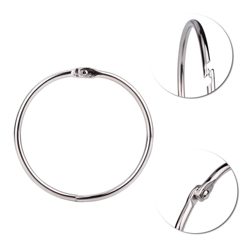 eBoot Metallringe für Buchbinder, lose Blätter, Silber, 3,8 cm, 10