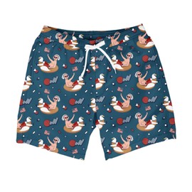 Tipsy Elves Traje de baño patriótico para hombre, con bandera americana, entrepierna de 7 pulgadas, elástico en 4 direcciones y estilo clásico, Flotador de base elástica (azul), X-Large