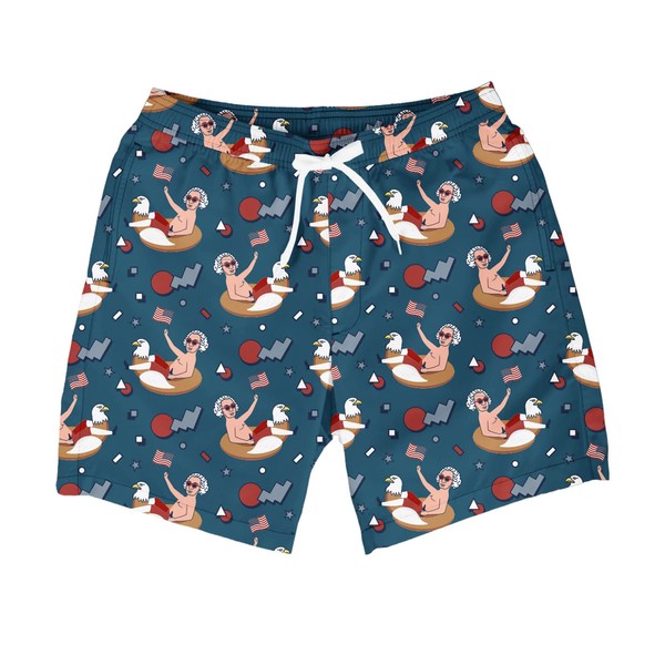 Tipsy Elves Traje de baño patriótico para hombre, con bandera