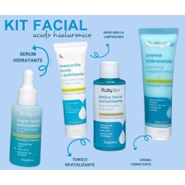 Kit Rutina Skin Care Ruby Rose Acido Hialuluronico 6pz