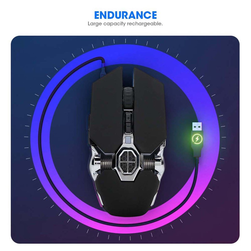 X13 Wireless Rechargeable Gaming Mouse Mute Water Cooled Luminous Mechanical