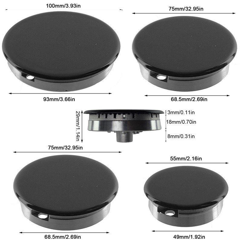 Gas Burner Crown & Flame Cap for Oven Cooker Hob