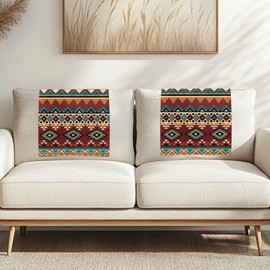 Fuojuvelie Aztec Retro Headrest Covers for Recliners Washable Couch Headrest Covers Wrinkle Resistant Sofa Headrest Slipcovers Furniture Protector for Home, Office & Theater Seat 2pcs