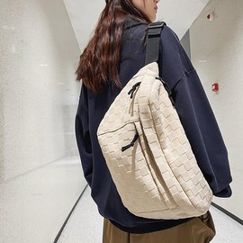 KlaOYer Checkered Fanny Pack for Women Travel Waist Pack Plaid Sling Bag Trendy Fashion Crossbody Purse Belt Chest Handbag (Beige)