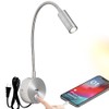 Dimmable Wall Mounted Reading Light with USB Charging Port, Plug-in