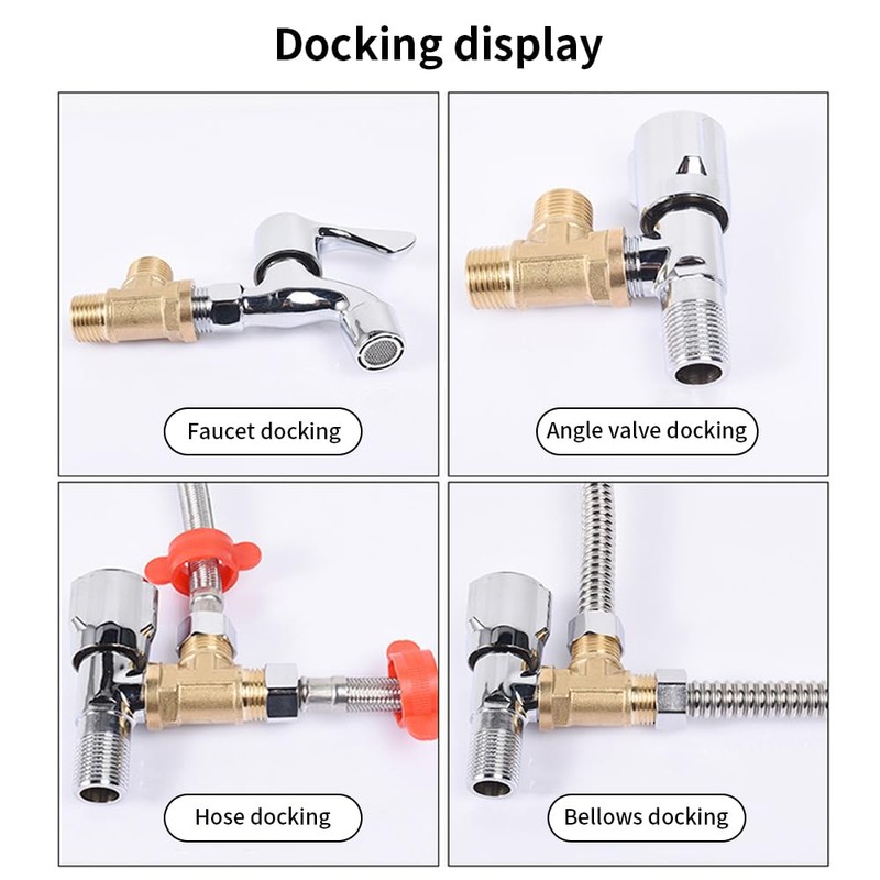 MOUMOUTEN Brass Pipe Fittings, Full Male Thread Cross 4 Tee