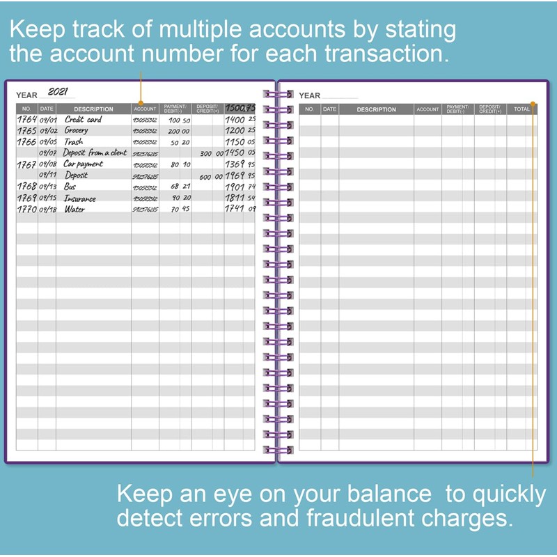Accounting Ledger Book - A5 Ledger Book for Bookkeeping, Small