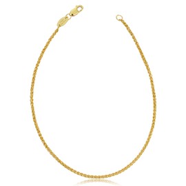 Kooljewelry 14k Yellow Gold Filled 1.5 mm Round Wheat Chain Bracelet (7.5 inch)