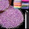 5000pcs 3mm Resin Rhinestones Bulk, Transparent Lavender Purple AB Flatback