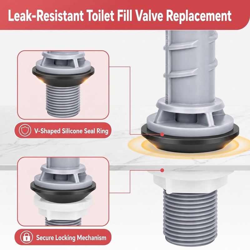 3 Sets Toilet Float Replacement Kit with 2 Inch Flapper