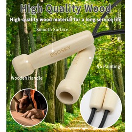 Jump Rope for Women Men Kids, EGOSKY Adjustable Wooden Handle Skipping Rope for Adult Boys Girls Fitness Exercise Outdoor Activity (Grey)