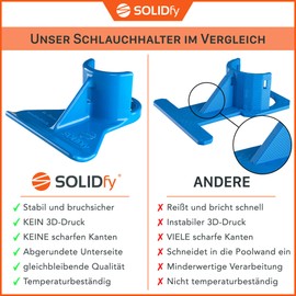 SOLIDfy® - 2 x 26 mm - 38 mm pool hose holder kink protection made of plastic in blue for Intex and Bestway