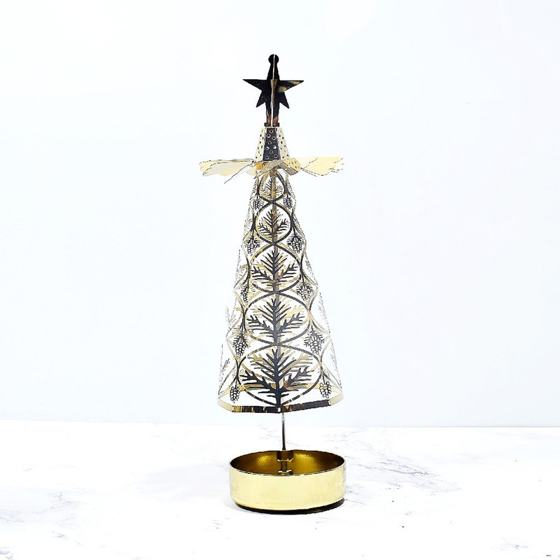 Christmas Aromatherapy Candle Hot Tree Revolving Candle Holder Walking Light