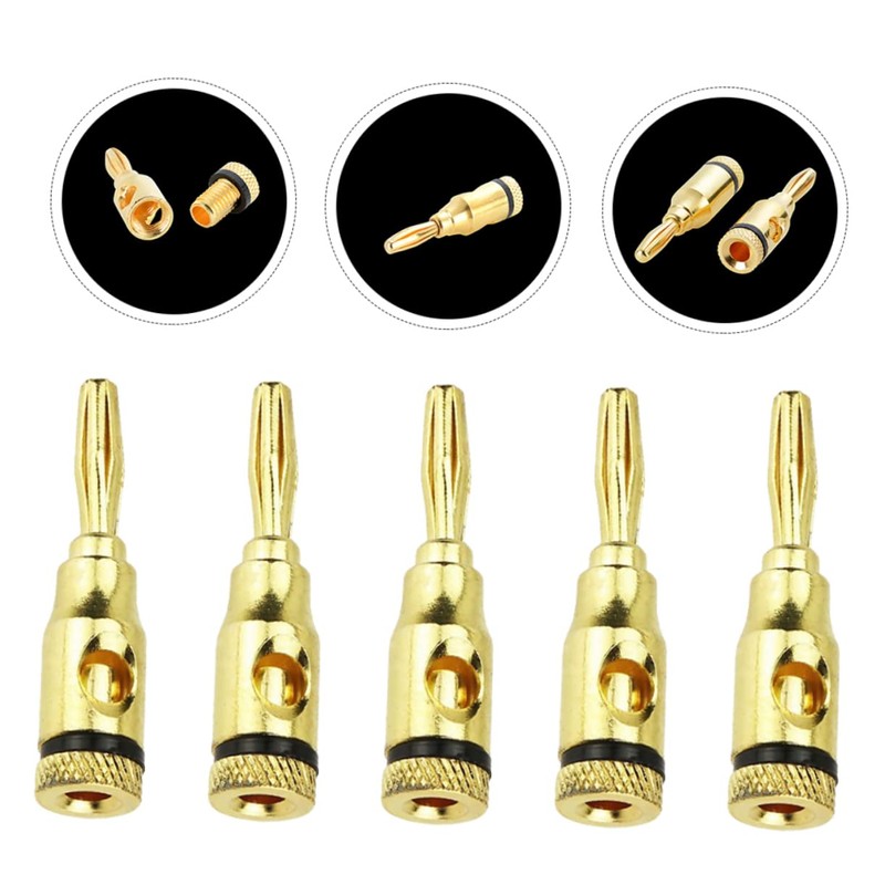 Gatuida 24pcs Gold Plated Banana Plugs Connector for Speakers and