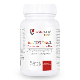 Fürstenmed Multivitamin Chewable Tablets Strawberry – Children Vitamins – No Additives – Natural – Vegan – Made in Germany, , ,