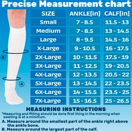 Made in USA - Opaque Compression Knee High for Women and Men 20-30mmHg - Cotton Support Stockings for Varicose Veins Circulation, Edema, Embolism, Pain Relief - White, X-Large - A105WH4