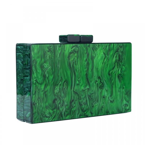 EROGE Acrylic Clutch Purse Perspex Box Colorful Geometric Design Handbags