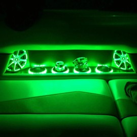 FIA 4pcs 6.5'' RGB LED Speaker Lights For Car Truck Audio 1/2'' Spacer Ring Lights