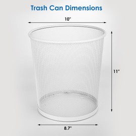 SHSYCER Office Mesh Trash Cans (10-Pack 4 Gal),Open Metal Wire Wastebaskets, Mesh Office Garbage Can,Waste Basket Trash Can for Near Desk,Wire Garbage Container Bin for Home,School