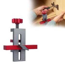 Cabinet Door Installation Positioner, Adjustable Cabinet Door Positioning Tool Aluminum Alloy Cabinet Hardware Mounting Jig Versatile Locator Tool for Most Cabinet Doors