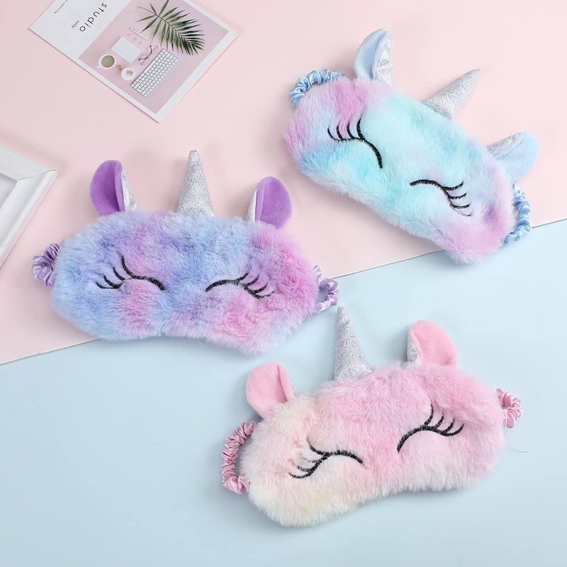 J26 Unicorn Plush Sleeping Mask Rainbow Sleeping Mask Eye Mask