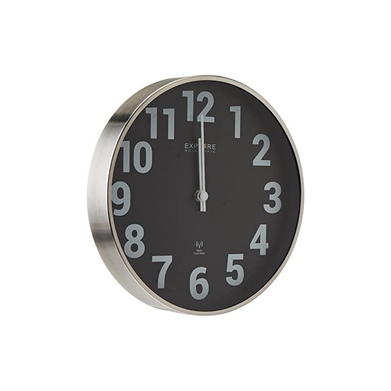 Explore Scientific Wall Clock Diameter 25 cm Metal Black Normal